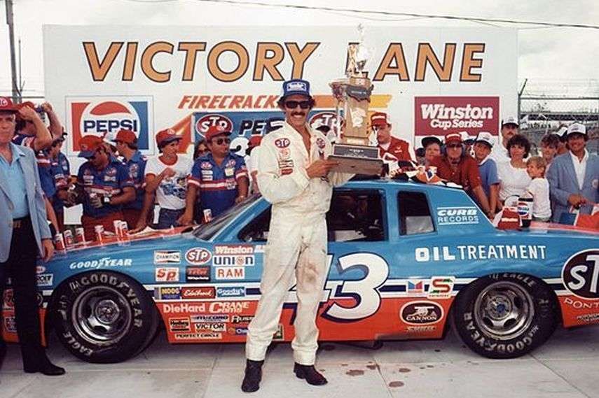 Richard Petty celebrating his 1984 Firecracker 400 win Richard Petty with his trophy, 1984 Firecracker 400 winner