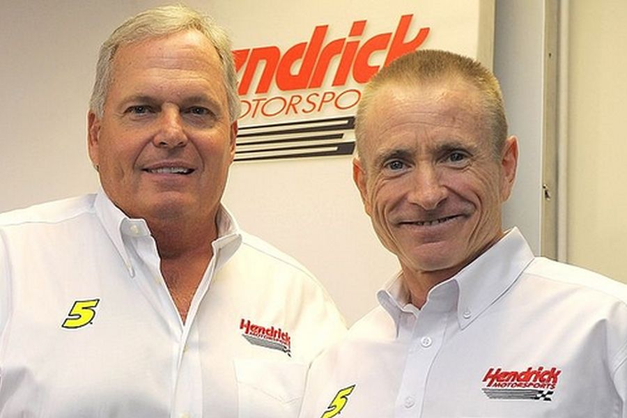 Mark Martin (right) with Rick Hendrick