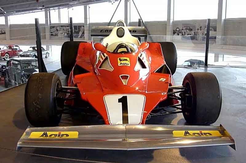 Niki Lauda's legendary Ferrari 312T2 Niki Lauda Ferrari 312T2 exhibited front view