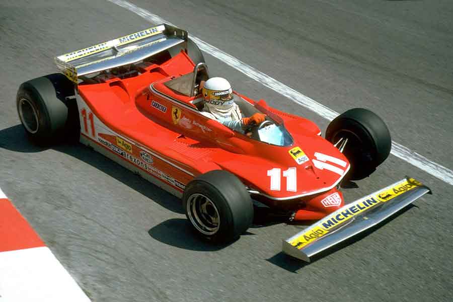 Jody Scheckter racing in Ferrari 312T4 in 1979 Jody Scheckter racing in Ferrari 312T4 1979