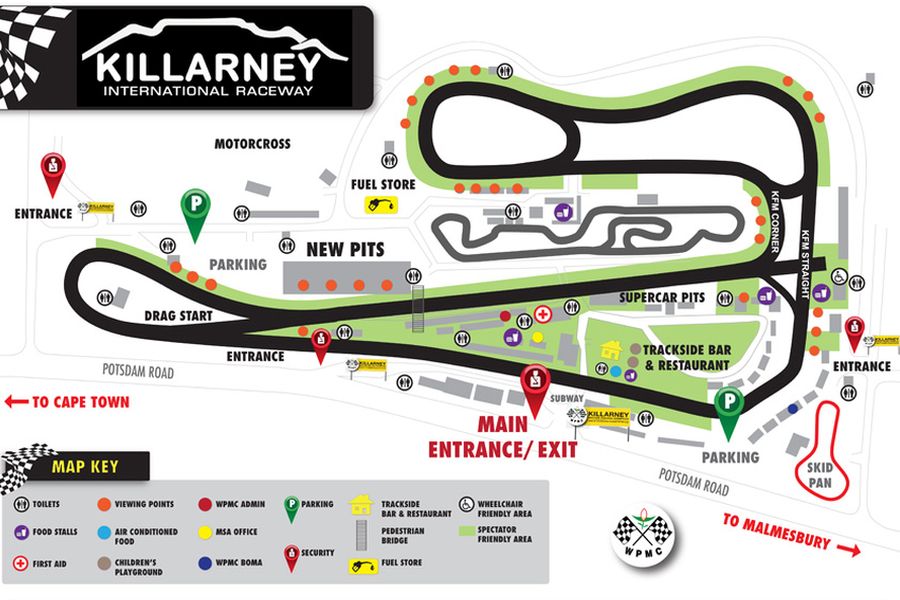 Killarney International Raceway, Killarney map/track layout
